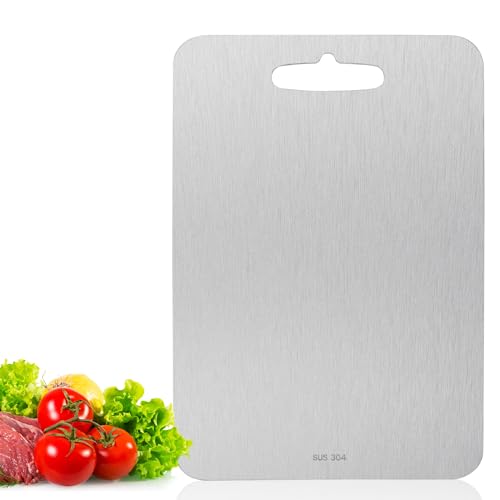 Tabla de Cortar SOSMAR de Acero Inoxidable 304, Doble Cara, Resistente y Higiénica para Cocina (7.87 x 11.42 pulgadas) miniatura 1