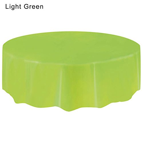 Mumustar Disposable Round Tablecloth Wipe Clean Plastic Table Runners And Placemats For Wedding Birthday Party Feast Tablecloth Covers Decor 2.1M (Green)