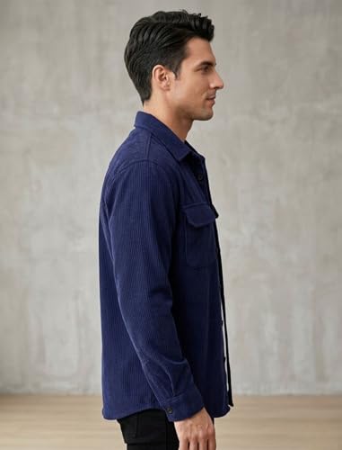 Image of MiraMichi Men's Full Sleeve Corduroy Striped Casual Jacket, Ideal for Stylish Everyday Outfits