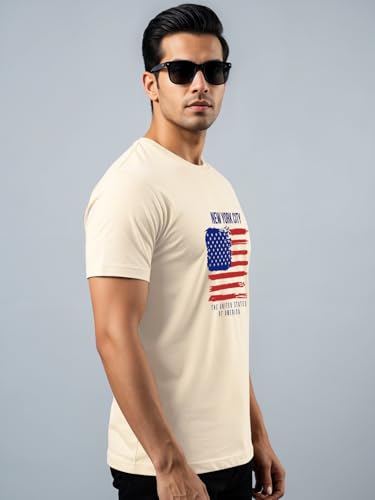 Image of ADRO Men's 100% Cotton Regular Fit T-Shirt