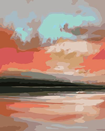 Point de croix kit débutant canevas imprimé paysage coucher de soleil toile broderie 40x50