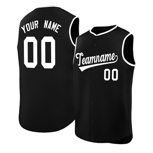 Custom Men Full Button Sleeveless Baseball Jersey Personalized Stitched Name Number for Women Youth miniatura 1