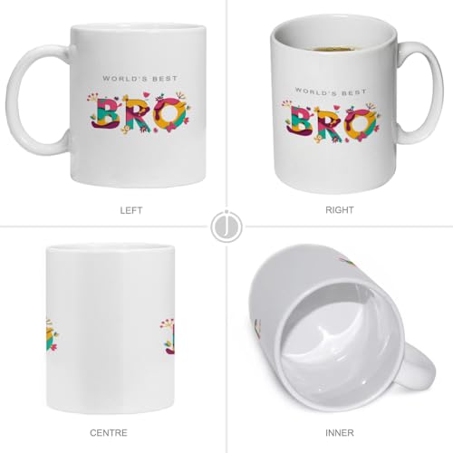 Jhingalala Raksha Bandhan Gift for Brother (Lord Ganesha Designed Pendant Rakhi, Printed Ceramic Mug, Greeting Card, Keyring, Roli Chawal) | Rakhi Mug Gifts for Brother