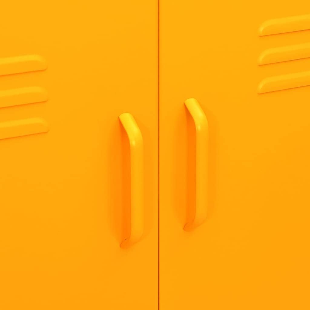 Standing Storage Cabinet,Locker with Shelves and Doors,Locker Cabine for Garage Office Tool Utility Room,Storage Cabinet Orange 31.5"x13.8"x40" Steel (Yellow)