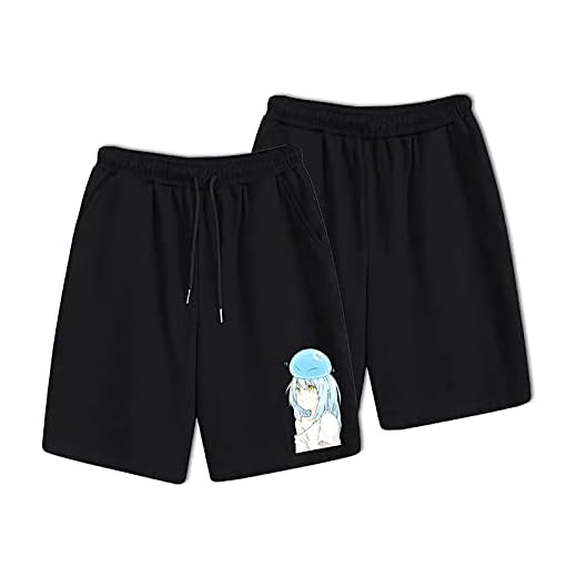 Anime That Time I Got Reincarnated as a Slime Baggy Jogging Shorts Mens Sweat Comfy Summer Bottom Shorts Slime Casual Joggers Shorts med elastisk midja Rimuru Tempest Drawstring shorts