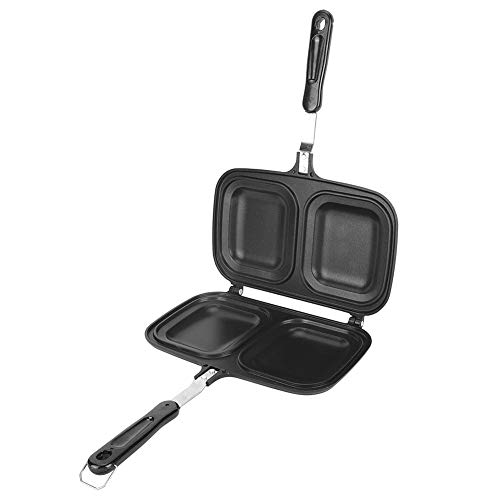 Fishlor Frying Pan, Cast Aluminium Breakfast Pan, Double Sided Egg Pan, Non-Stick Frying Pan Kitchen Cooking Utensil Tool