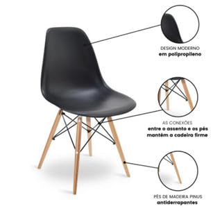 Cadeira Charles Wood Design Eiffel Preta