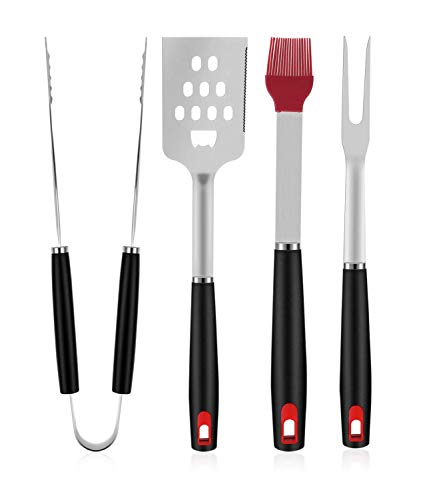 Yasmine Grill Brush with Scraper - Bristle Free 18" for Porcelain Grates Outdoor