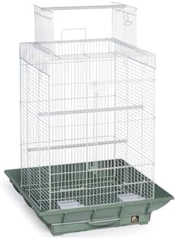 Prevue Hendryx SP851G/W Clean Life Play Top Cage, Green and White, 1/2"
