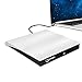 External CD DVD Drive USB 3.0 Portable 5.0GBPS Fits for DVD-R DVD-RW DVD+R DVD+RW DVD-ROM Super Speed Data Transfer Compatible for All Brands and Operating Systems of Laptops Windows MAC White
