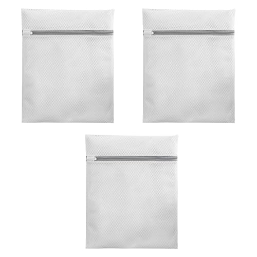 Bolsa de lavado de malla, bolsa de lavandería para delicados, 3 bolsas de lavado de malla para lencería, Solución de lavado portátil, red fina transpirable, cremallera resistente, almacenamiento de ro