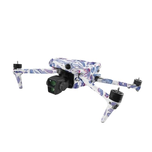 Image of MightySkins Carbon Fiber Skin Compatible with DJI Air 3 - Blue Petals | Protective, Durable Textured Carbon Fiber Finish | Easy to Apply