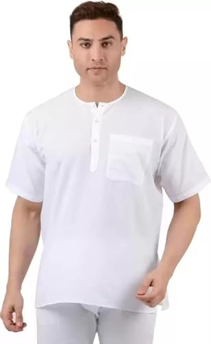 Men's Cotton Halfsleeve Short Kurta for Summer