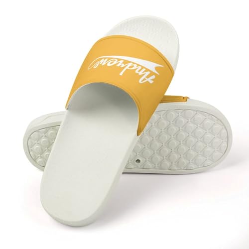 Custom Sports Slides Personalized Slippers - Baseball Sandals Quick Drying Softball Slippers Indoor Outdoor,Gifts for Men Youth Boy (White,Style 43)4