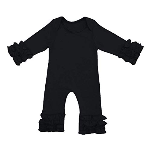 Image of IBTOM CASTLE Newborn Baby Boy Girls Icing Ruffle Romper Jumpsuit Pants Bodysuit Long Sleeve Pajama Nightwear Birthday Outfit