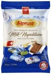 Alprose Napolitan Milk Chocolate - Kosher Swiss Chocolate - x 2 bags of 150g (2 pack)