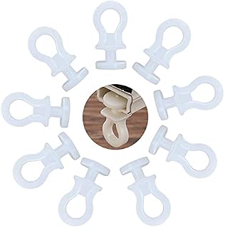 THETAG 100 PCS Curtain Hooks Caravan Curtain Hooks Plastic White Curtain Hooks Gliding Curtain Rail Gliders Curtain Track Gliders for Window Door Bathroom Caravan Curtain