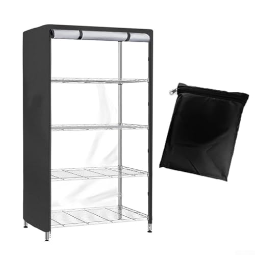 Vasiumic Funda de almacenamiento para estantes de 36 pulgadas de largo x 18 pulgadas de ancho x 72 pulgadas de alto, malla de PVC transparente con cremalleras de 3 vías, resistente al agua y
