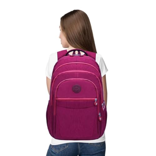 Mochila Feminina Escolar Grande Espaço Para Notebook Garrafa Bolsa Casual Colorida Meninas Dia a Dia (ROSA)