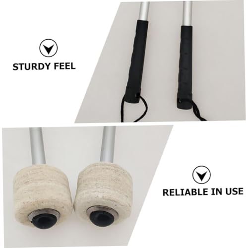 2 piezas Accesorios para Batería - Maza para Bombo con Cabeza de Fieltro de Lana miniatura 3