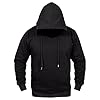 A2Z Mens Fleece Hoodie Pullover Hooded Jumper Sweatshirt - Plain Sweatshirt Black 4XL #2