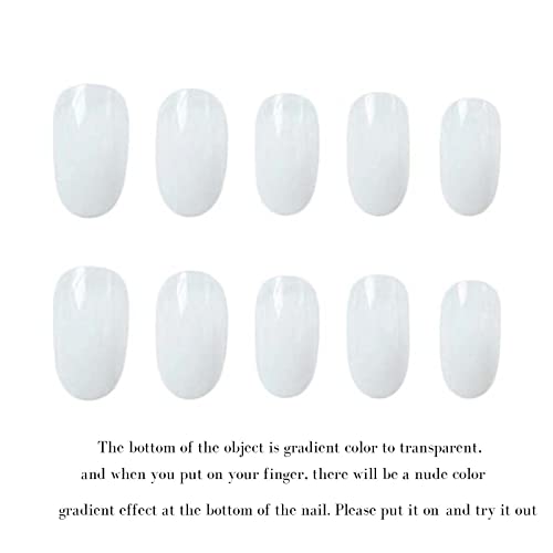 Kamize Medium Press On Nails Gradient Almond Fake Nails Artificial White Nails Acrylic False Nails For Women And Grils #TOP2