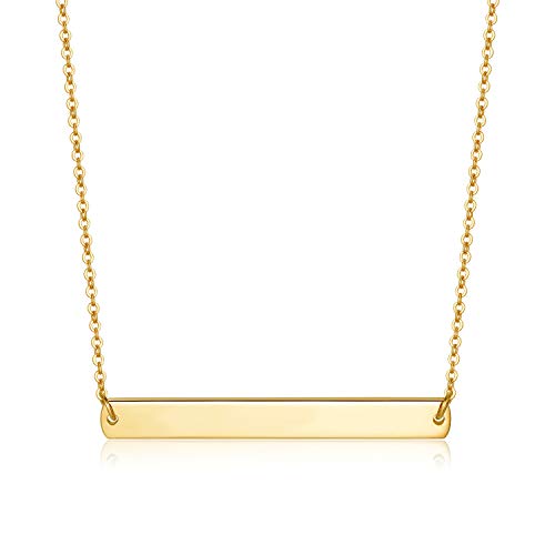 Gold Silver Rose Gold Horizontal Bar Necklace Stainless Steel 18K Gold Plated Bar Necklace Ladies Adjustable Chain