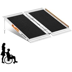 gardhom Portable Wheelchair Ramp 2 Feet, Anti-Slip Aluminum Folding Handicap Ramp Wheel Chair Ramp for Home Steps Entrance Threshold Doorways Stairs Curbs Scooter, 800LBS Capacity