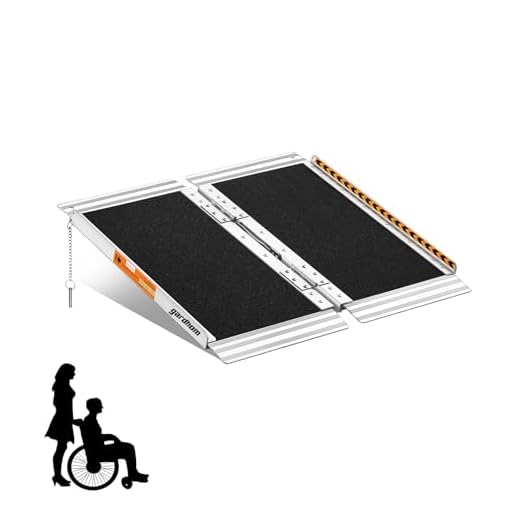 Wheelchair Ramp 61 cm, gardhom Max. 362 kg Load Capacity, Non-Slip Aluminium Folding Ramp for Wheelchair Users or Walkers, Threshold Ramp for Home Stairs Stairs Doors Mobility Scooter Black