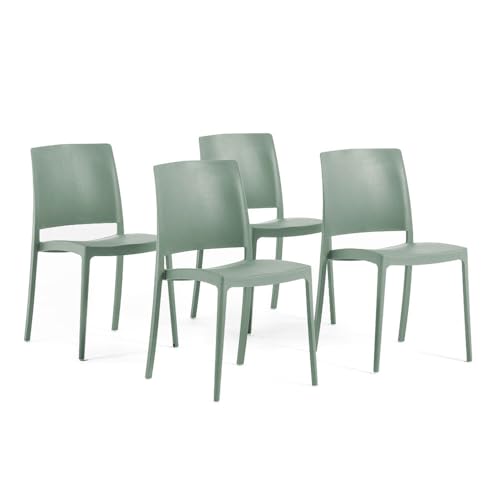 SIEDITI FUORI E DENTRO Chaises de Jardin en polypropylène avec Fibre de Verre, chaises empilables pour extérieur ou intérieur, Design Moderne et Minimaliste...