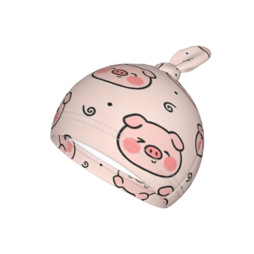 Image of Cute Pig Baby Stuff Swaddle Blanket with Hat, Newborn Receiving Blanket Set