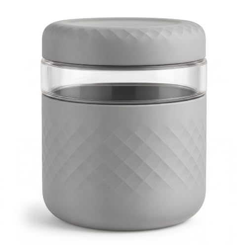 Image of 32 oz /4 Cup Glass Lunch Bowl Container with Lid, Leak & Spill Proof