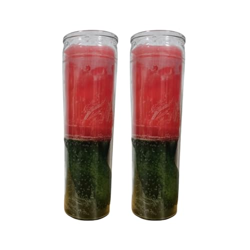 Generic Plain Pink and Green Glass Candle 2 Pack
