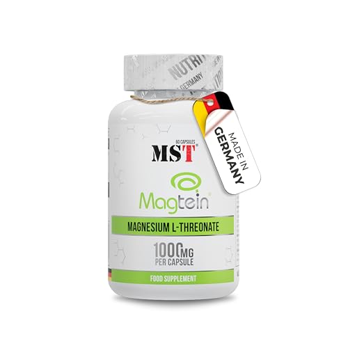 MST® Nutrition Magnesium L-Threonate 1000 mg pro Kapsel - L-Threonate 2000 mg pro Potrion hochdosiert – Magnesiumpräparat mit Magtein® (60 Kapseln)