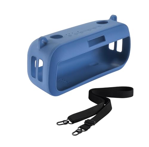 SHEAWA for Bose SoundLink Max ケース カバー シリコンケース ショルダベルト付 保護ケース 耐衝撃 傷や汚れから保護 携帯に便利 アクセサリー (ブルー)
