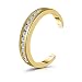 Hoops & Loops Sterling Silver Flash Plated Gold Chanel Toe Ring