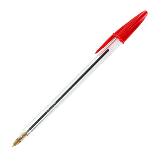 Image of Bic Cristal Stic Ballpoint Pen, 1.0mm, Medium Point, Red Ink, Pack of 60