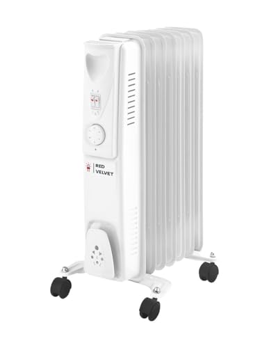 Catálogo de Radiadores de aceite que puedes comprar esta semana. 41 RED VELVET 'Calefactor Radiador Red Velvet de 1300W Ajustable - Calentador Eficiente con Control de Temperatura, Ideal para Hogar y Oficina'