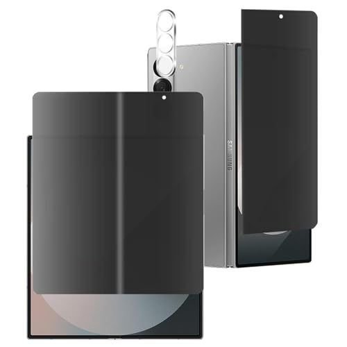 BYIUIHS 2+1 Pack Privacy Matte Screen Protector Designed for Samsung Galaxy Z Fold 6 Anti-peep Outside + Inside Soft Film+1PCS Lens Protector