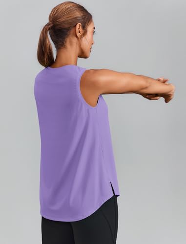 Image of PINSPARK Workout Tank Tops for Women UPF 50+ Side Slits Athletic Gym Shirt