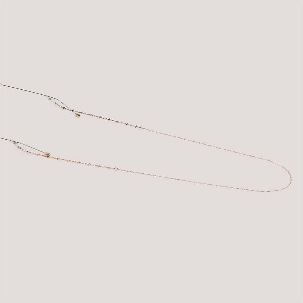 Mode Gold Rhombus Geometrische Perlen Brillenkette Brillenseil Brillenkette