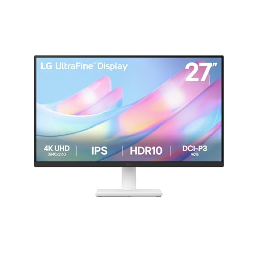 Monitor LG UltraFine™ - Tela IPS UHD 4K 27', HDR10, DCI-P3 90%, Dynamic Action Sync – 27US500-W.