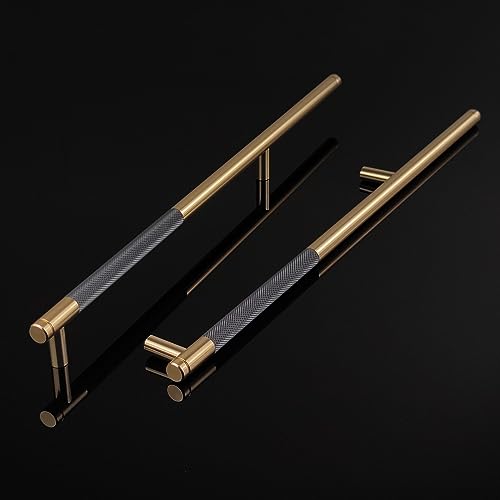 Pexintek 6 Pack Gold Modern Cabinet Handles 256mm Hole Centers Kitchen Bathroom bedrooms Study Furniture Door Vintage Pulls with Screws for Cupboards Drawer Wardrobe Dresser (Golden Grey) - Image 3