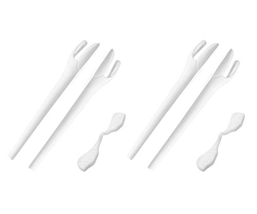 Image of SAUCER Replacement Nose Pieces Pads & Earsocks Temple Sleeve Rubber Kit for Oakley Radar EV Path OO9208 | Radar EV Pitch OO9211 | Radar EV Advancer OO9442 Sunglass - White + White