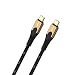 Produktbild Oehlbach Primus USB-Kabel Typ C zu Typ C - State of The Art - Super Speed 10 Gbit/s 40W Fast Charge Schnellladung hochflexibel HPOCC 3 Fach Schirmung 4K 60Hz - Farbe Schwarz/Gold - 3 Meter