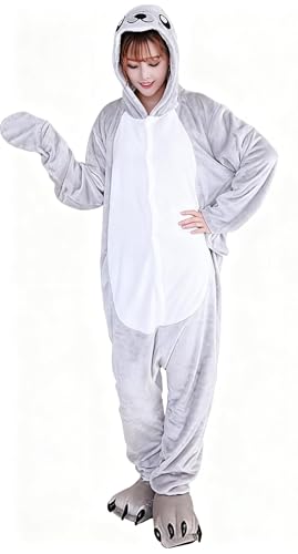 Ovender Disfraz Pijama Kigurumi para Carnaval Navidad Halloween Animale Cosplay Mono de una Pieza para Adultos Unisex Mujer y Hombre Ropa Espectáculo Invierno (M, Sello 3)