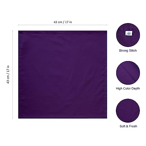 Encasa XO Purple Cloth Napkins Set of 12, 17x17 in, 43 x 43 cm (Set of 12) - Image 3