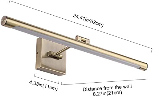 Joosenhouse Modern Led Picture Lights Dimmable 24.4" Inch Antique Bronze Picture Lighting For Paintings Swing Arm With Rotatable Sconces Wall Lamp, 14W (70W Eqv.), Hardwired Connection,Warm White #TOP2