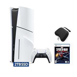 PlayStation 5 Slim Disc 2TB SSD Edition Bundle with Spider-Man: Miles Morales and Controller Case – PS5, White [video game] [video game] [video game] [video game] [video game] [video game] [video game] [video game] [video game] [video game] [video game] [v