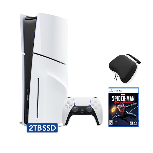 PlayStation 5 Slim Disc 2TB SSD Edition Bundle with Spider-Man: Miles Morales and Controller Case – PS5, White [video game] [video game] [video game] [video game] [video game] [video game] [video game] [video game] [video game] [video game] [video game] [v
